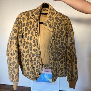 Blank NYC Leopard Quilted Oversized Jacket Size S